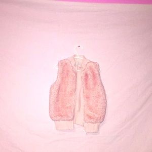 Pink furry vest